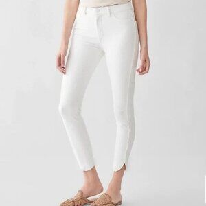 DL1961 Farrow Crop High Rise Skinny White Denim Jeans 27